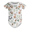 thumbnail image 5 of Baby Woodland Animals Green Leaves Onesie Bodysuit for Baby Boy Girl Bear Deer Bunny Raccoon Squirrel Newborn Short Sleeve Bodysuits Shirt, 5 of 7