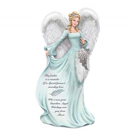 The Hamilton Collection A Feather From An Angel Figurine with Swarovski Crystals by Dona Gelsinger 8.25-Inches