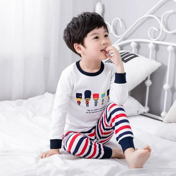 Conjuntos de pijama de Navidad para ninos y ninas ropa interior a rayas de dibujos animados chandales informales para el hogar ropa de dormir traje deportivo 4 11 anos novedad Walmart en linea