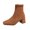 R-83 Brown, variant on R-83 Black Ladies Fashion Ankle Boots Block Heel Suede Casual Winter Short Booties Side Zipper Mid Heel Comfortable Plus Size