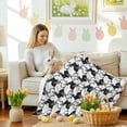 thumbnail image 4 of Throw Blanket Fleece Throw Blanket 50x60in, Spring Easter Black White Bunny Soft Lightweight Bed Blankets Rabbit Silhouette Animal Fuzzy Couch Blankets for All Season, 4 of 9