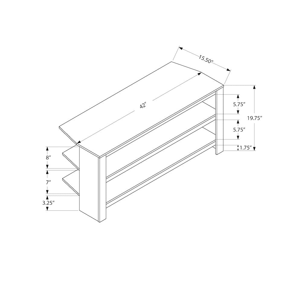 Monarch Specialties Tv Stand, 42 Inch, Console, Living Room, Bedroom, Black And Grey Laminate