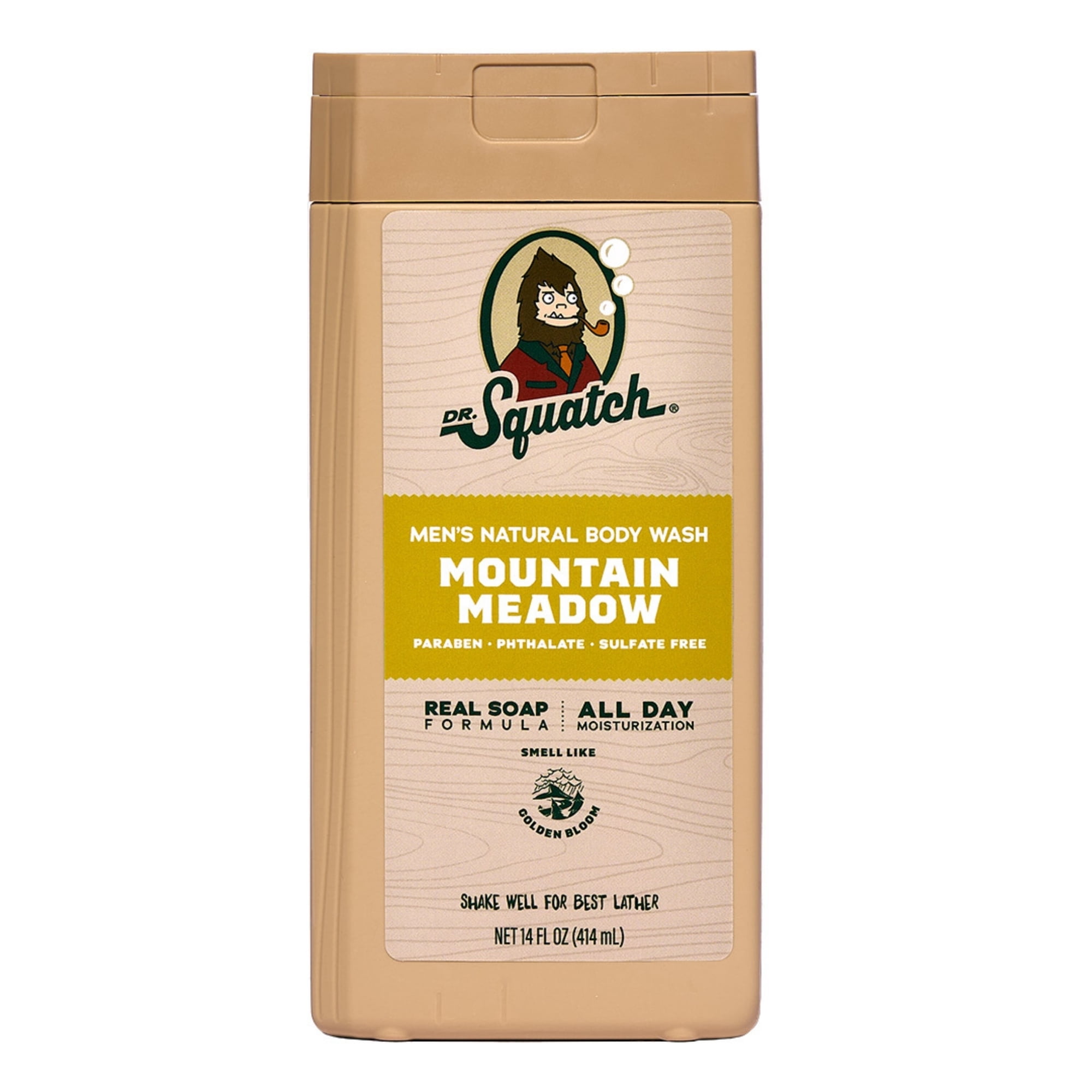 Dr. Squatch Mens Natural Body Wash, Sulfate Free Moisturizing Body Wash for men, Mountain Meadow, 14 fl Oz