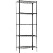 FDW 14" D×24" W×60" H Wire Shelving Unit Metal Commercial Shelf with 5 Tier Layer Rack Strong Steel for Restaurant Garage Pantry Kitchen Garage,Black