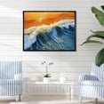 thumbnail image 2 of Designart "Aerial View of Beach in Blue and Orange V" Extra Large Coastal Framed Wall Art - Coastal Blue Coastal Beach Hallway Framed Wall Art Decor, 2 of 7