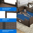 thumbnail image 6 of Dextrus Rattan Dog Bed for Large Medium Dogs and Cats, 34.6''Lx23.6''Wx11.8''H Indoor Outdoor Pet Bed with Blue Cushion, 6 of 7