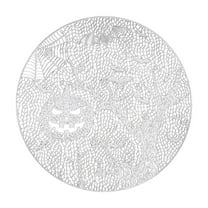Beautynvta Halloween Placemat, Round Heat Insulation Pumpkin Tree Bat Placemats Table Mats Hollow Out Placemat PVC Place Mats for Dining Table Halloween Decoration