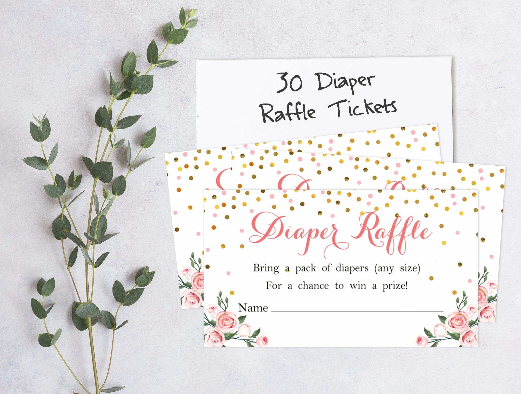 Inkdotpot Set Of 30Gender Reveal Baby Shower Invitations-Diaper Raffle Tickets And Baby Shower Book Request Cards Princess Invites Its A Boy Its A Girl