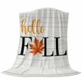 thumbnail image 6 of Hello Fall Blanket Soft Cozy Warm Throw Blanket for Couch, Plush Fuzzy Flannel Fleece Blankets for Sofa, Thanksgiving Vintage Maple Leaf Autumn Wooden Bed Blankets Lightweight Gifts for Men, 50"x80", 6 of 9