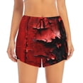 thumbnail image 2 of Hirioo Abstract Red Textured Canvas for Women's Double Layer Athletic Shorts High-Performance Gym Shorts with Inner Pocket, Elastic Waistband-XX-Large, 2 of 7