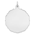 thumbnail image 1 of Beautiful Sterling Silver Rh-plt Engraveable Polished Front/Satin Back Disc Charm, 1 of 2