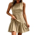 thumbnail image 2 of Karymi Sleeveless Ruffle Hem Mini Dress, Round Neck Fitted Flounce A-Line Casual Summer Dress For Daily, Beach, Vacation. Spring Dresses for Women 2026, 2 of 7