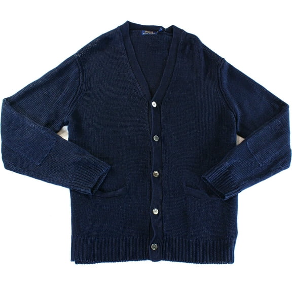 Polo Ralph Lauren NEW Blue Mens Size Large L Linen Knit Cardigan