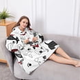 thumbnail image 5 of Oversized Wearable Blanket Hoodie,Scribble Dogs Sherpa Blanket Hoodie with Super Pockets,Super Warm Fuzzy Pullover for Women & Men, 5 of 6