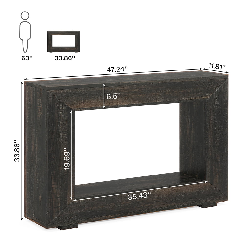 Spaco Farmhouse Console Table, 47" Wood Entryway Sofa Table with Storage, Versatile Function Console Table, Dark Grey