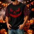 thumbnail image 5 of IAJDKMEK Men's Corduroy Graphic Tee - Short Sleeve Round Neck Halloween Print, Summer Tops for Men, Lightweight Casual Shirts for Everyday Wear,Black L, 5 of 8
