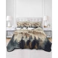 thumbnail image 3 of Tan Forest Twin XL Size Down Alternative Comforter, Lightweight Comforter Quilt Bedding Set with Pillow Shams Trees Woods Vintage Natural Watercolor All Seasons Bed Comforter Duvet Insert 68"x98", 3 of 7
