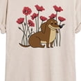 thumbnail image 3 of Instant Message - Dachshund in Poppies Oversized Graphic T-Shirt, 3 of 6