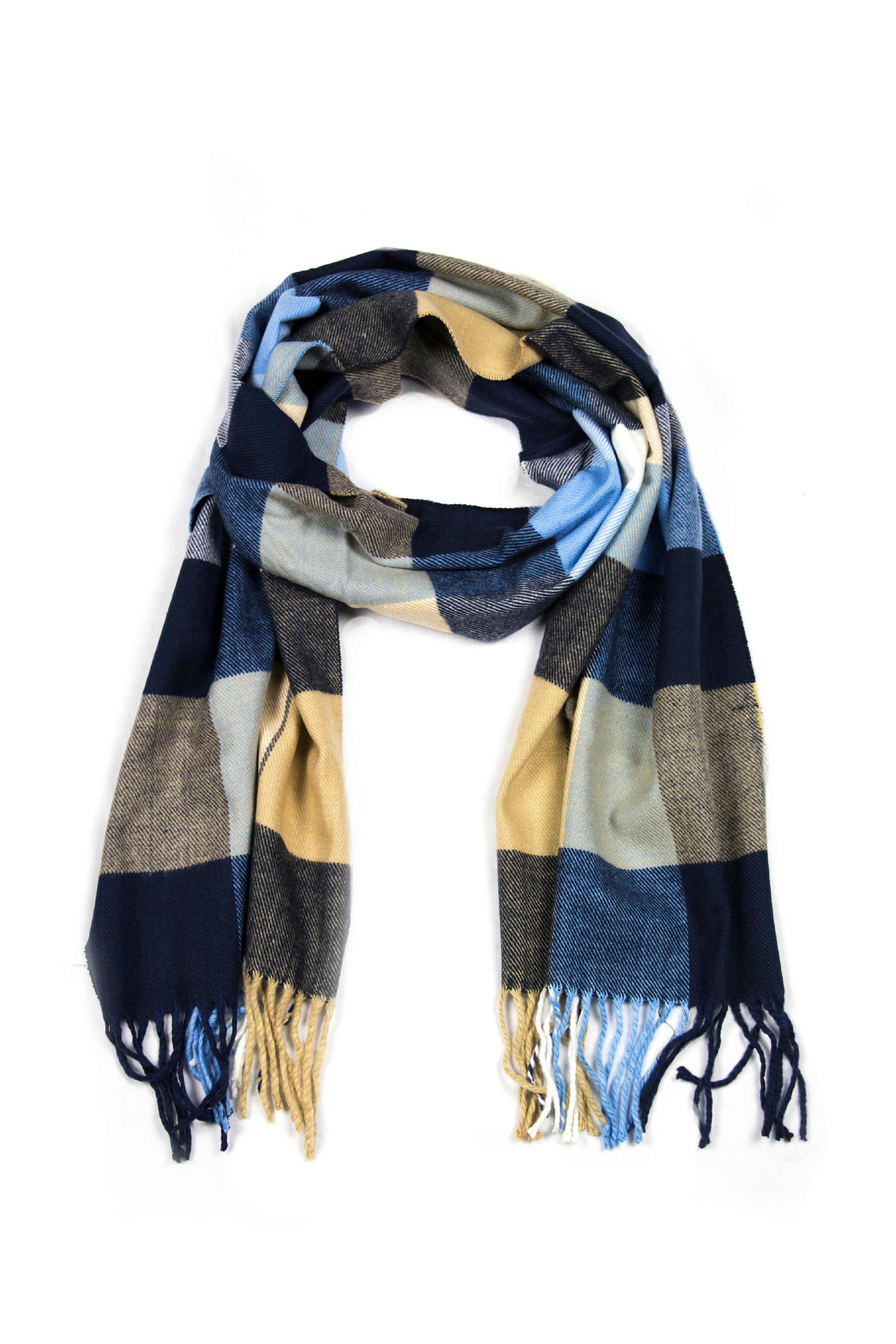 Sakkas Booker Cashmere Feel Solid Colored Unisex Winter Scarf With Fringe
