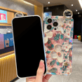 thumbnail image 3 of siduater for iPhone 16 Pro Max Case for Girls Women | Colorful Retro Oil Painting Flower Phone Cover with Adjustable Grip Loop Strap Handle Kickstand, Camellia Pink, 3 of 9