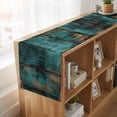 thumbnail image 6 of Teal Brown Vintage Wood 90 Inch Table Runner, Abstract Retro Shabby Plank Farmhouse Dresser Scarf Cotton & Linen Tablerunner for Dining/Kitchen Island/Holiday Party Décor 13" x 90", 6 of 9