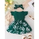 thumbnail image 5 of 2pcs Baby Girls Casual Floral Graphic Print Bowknot Fly Sleeve Dress & Headband Set Clothes, 5 of 5