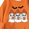 thumbnail image 4 of Cethrio Girls Halloween Sweatshirts Size 6, Crew Neck Long Sleeve Printed Fall Winter Halloween Tops Orange, 4 of 4