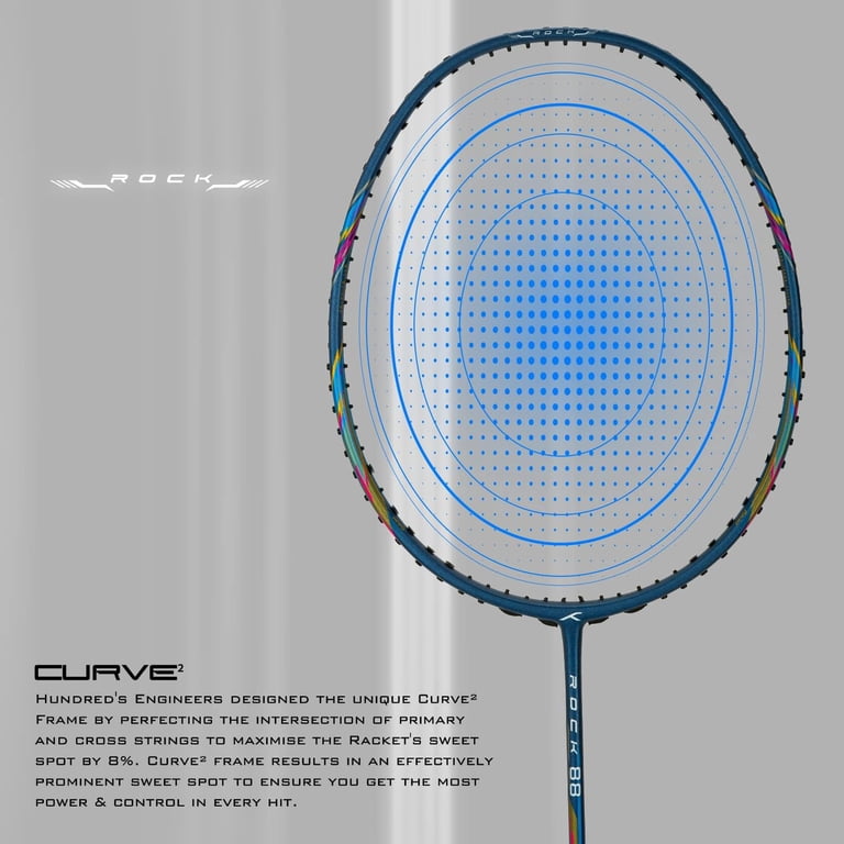 Racchetta Testa Pesante HUNDRED Viper 900 Carbon Fibre Strung Badminton ...
