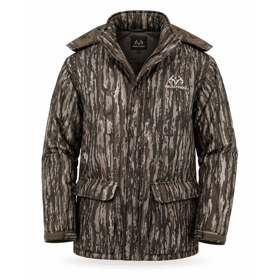 Realtree Men’s Camo Hunting Parka Jacket - Insulated, Scent Control, M
