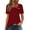 B107 Wine short sleeve shirts for women clearance under $5, variant on Women Tops under $5! Cagogo Women's Short Sleeve T Shirts Fashion Asymmetrical Neck Loose Fit Blouse Button Dressy Summer Trendy Cute Basic Tunics Outfits