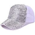 thumbnail image 2 of PMVFHDE Summer Rhinestone Baseball Cap Fashion Fashionable Outdoor Leisure Sun Hat Adjustable Dad Cap White, 2 of 3