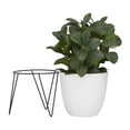 thumbnail image 6 of DecMode 17" Artificial Eucalyptus Plant in Realistic Leaves and Metal Stand and White Pot, 6 of 8