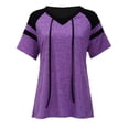 thumbnail image 2 of Camiseta de manga corta para mujer, blusa bonita con cuello en V de Color sólido, camiseta deportiva de verano para cumpleaños, ropa de verano Prendas para la parte del cuerpo Púrpura XL Guardurnaity AP011139-06, 2 of 6
