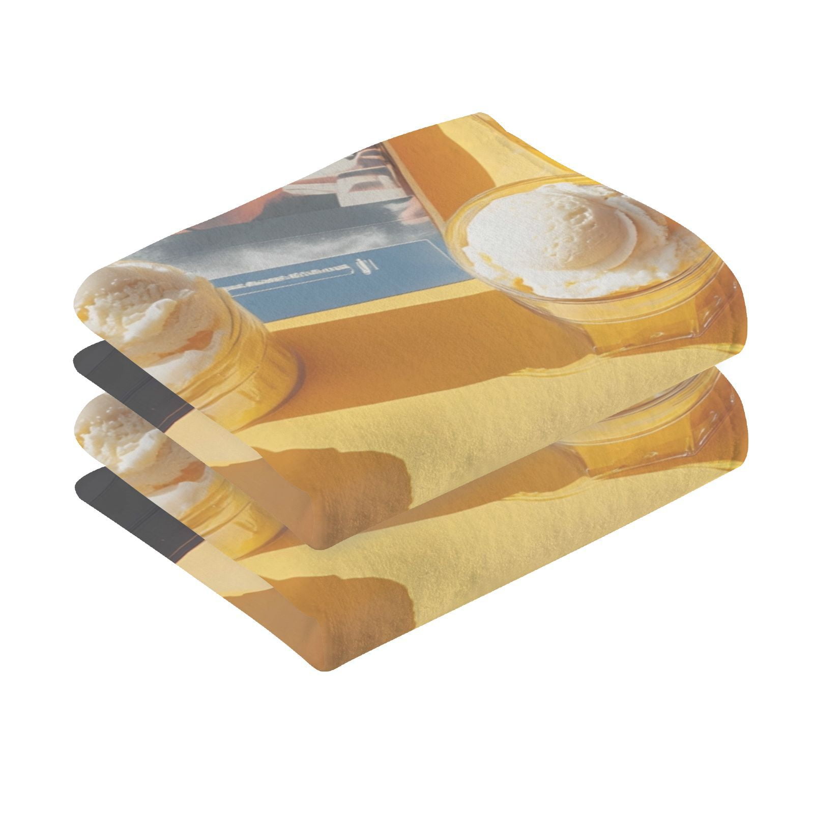 Vintage Cd Bread Hand Towels Cotton Bath Towels Large Face Towels Absorbent for Bathroom 2 Packs