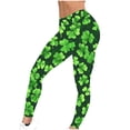 thumbnail image 6 of Womens St Patricks Day Yoga Pants Fashion Print Stretchy Slim Fit Leggings for Casual Lounge Athletic Activities (S, Green), 6 of 6