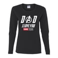 thumbnail image 2 of Wild Bobby, Dad I Love You 3000 Endgame Superhero Gift Idea, Father's Day, Women Graphic Long Sleeve Tee, Black, Small, 2 of 4