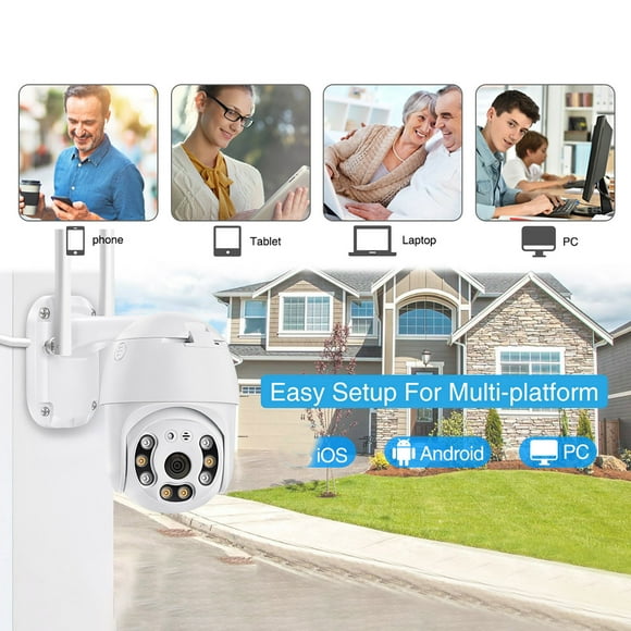Yhmxh Electronics Smart Home Outdoor Smart Security Cameras 2.4GHz WiFi Cameras 360° View For Home Security 1080P Night Vision Two-Way Intercom With Motion Detection IP66 Bluetooth Headset