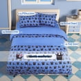 thumbnail image 2 of PiccoCasa 5 Piece Kids Duvet Cover Bedding Set Monster Pattern Queen Navy Blue, 2 of 6