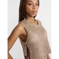 thumbnail image 4 of No Boundaries Cropped Crochet Knit Poncho with Side Ties, Women's, 4 of 6