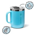 thumbnail image 2 of ThermoFlask Drinkware 12 oz Coffee Mug - Double-Wall Insulated for Hot & Cold Drinks - Lightweight & Simple with Innovative Press In Slider Lid - Modern & Durable - Vivid Blue, 2 of 6