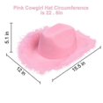 thumbnail image 3 of 2pack Womens Cowboy Hat With Fluffy And Glitter Decoration Feather Hat Headwear, Adjustable Neck DrawstringScvvd, 3 of 3