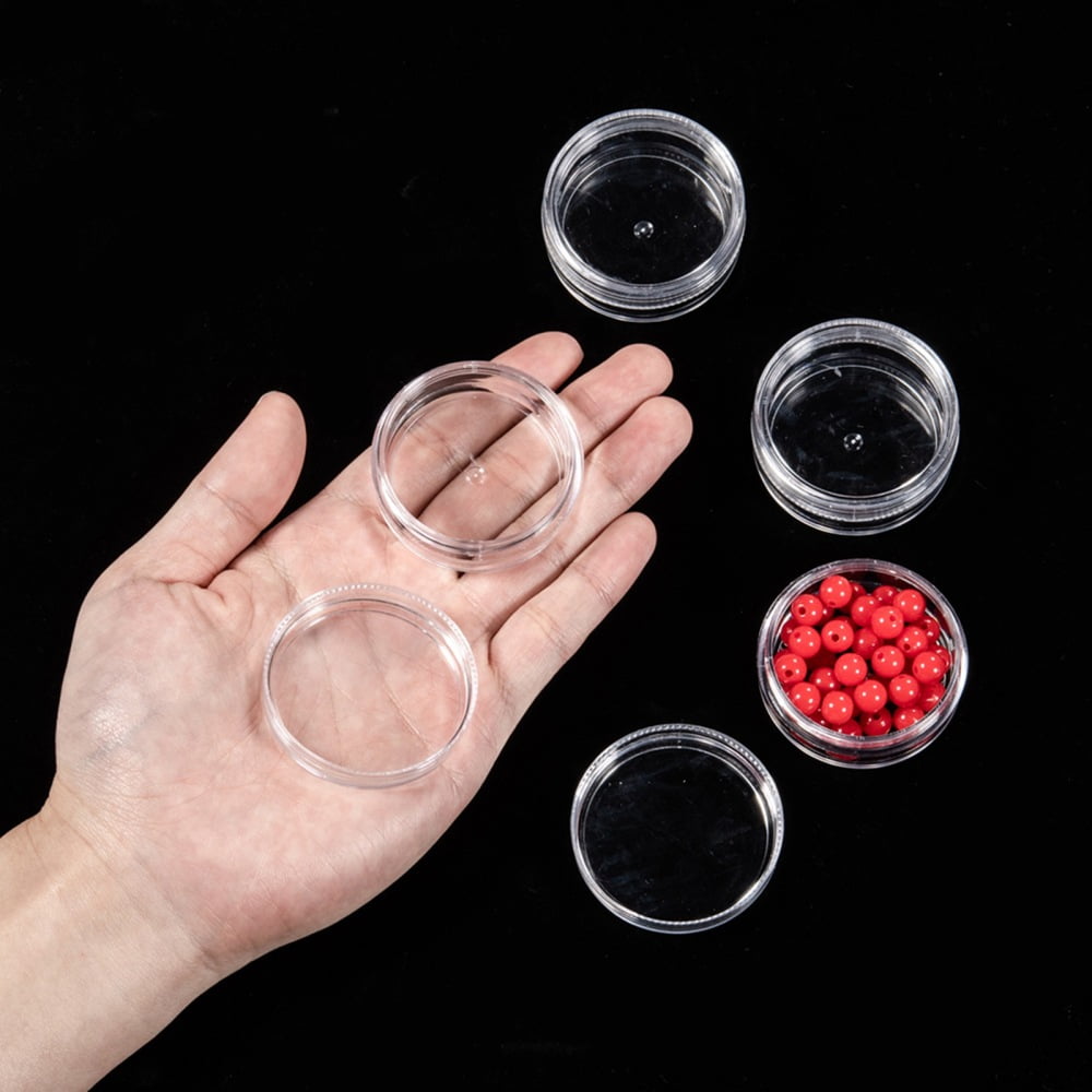 Plastic Bead Containers Seed Beads Containers Round about 5cm in diameter 2.1cm high Capacity: 10ml(0.34 fl. oz)