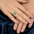 thumbnail image 2 of GemsNY May Birthstone - Petite Prong Set Emerald Cut Emerald Hidden Halo Ring For Women (Grade - AA | 1.09cttw), 2 of 4