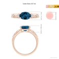 thumbnail image 6 of ANGARA Natural 2.25 ct London Blue Topaz Ring with Diamond Accents in 14K Rose Gold for Women (Size-9x7mm) | November Birthstone, Anniversary, Jewelry Gift for Women | Natural London Blue Topaz Ring, 6 of 11