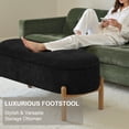 thumbnail image 5 of Kithkasa 41″ Upholstered Ottoman Bench for Bedroom End of Bed, Bedroom Bench with Solid Wood Legs and Padded Seat, Modern Entryway Bench for Bedroom, Living Room,Black, 5 of 7