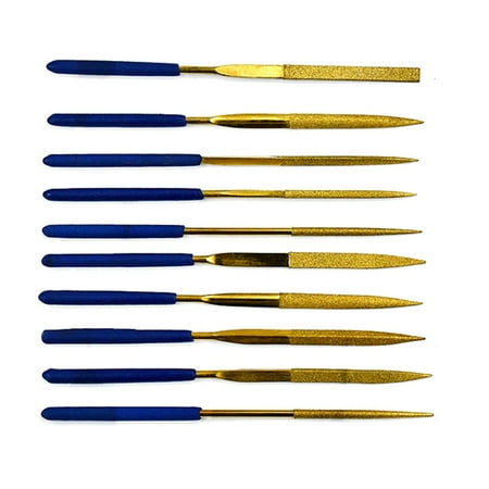 

10Pcs Titanium Diamond Coating Needle Flat File Set Metal Working Craft Tool Titanium Coated Diamond Assorted Files