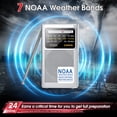 thumbnail image 2 of Radio meteorológica Greadio NOAA AM/FM con pilas, color plateado, 2 of 7