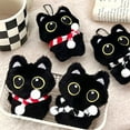 thumbnail image 5 of Cute Black Cat Squeaky Plush Doll Keychain Soft Stuffed Kitten Doll Keyring Lovely School Bag Pendant Decoration Couple Gifts, 5 of 10