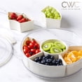 thumbnail image 5 of COOK WITH COLOR Round Snackle Box – 6-Compartment Serving Tray with Lid and Handle, Cream – Kids Lunch Box & Meal Prep Snack Container, 5 of 9