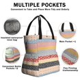 thumbnail image 3 of Boho Bohemia Geometric Line Art Drawstring Lunch Bag Women - Drawstring Lunch Bag Insulated for Work Office - Stain-Resistant Large Lunchbags for Women with Multi-Pockets, 3 of 6